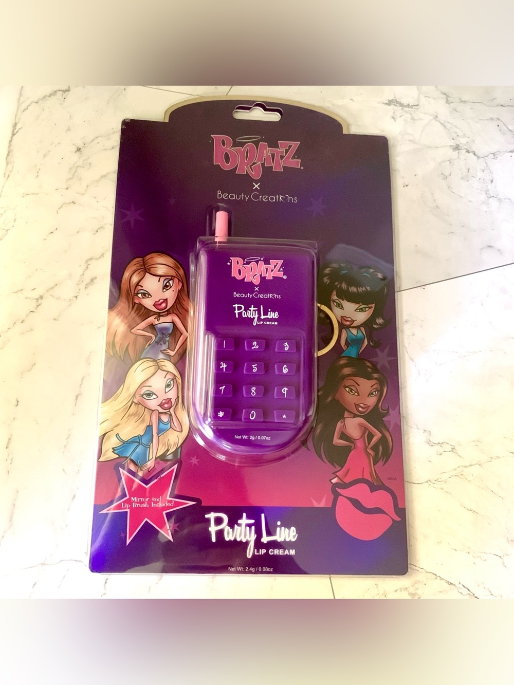 Beauty Creations x BRATZ NIB Girls Night Out "PARTY LINE" Lip Cream Phone shaped